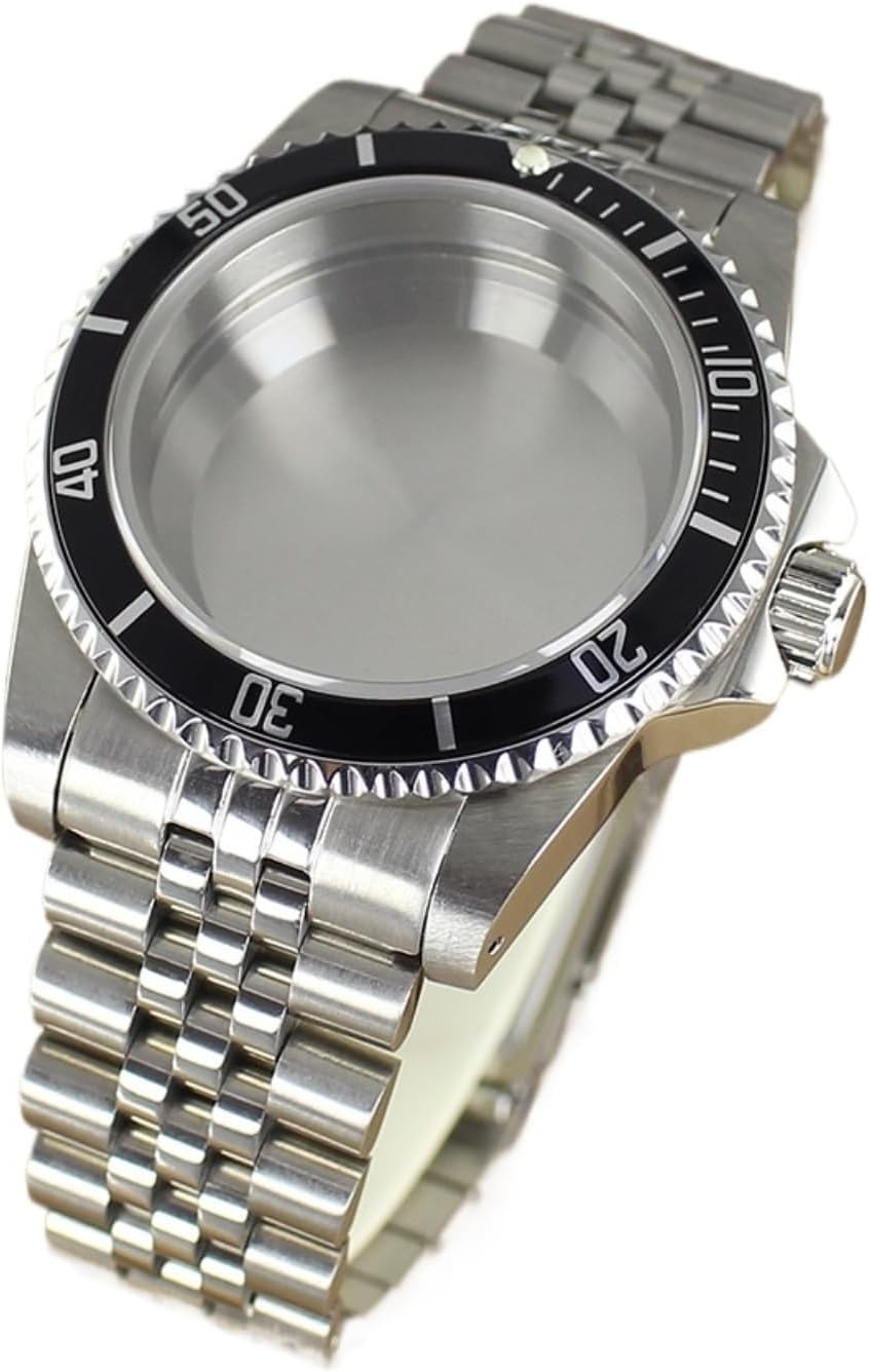 38MM Watch Cases Sapphire Glass Compatible For NH35 NH36 4R36 NH38 NH70 Uni-directional Bezel Watch Accessories
