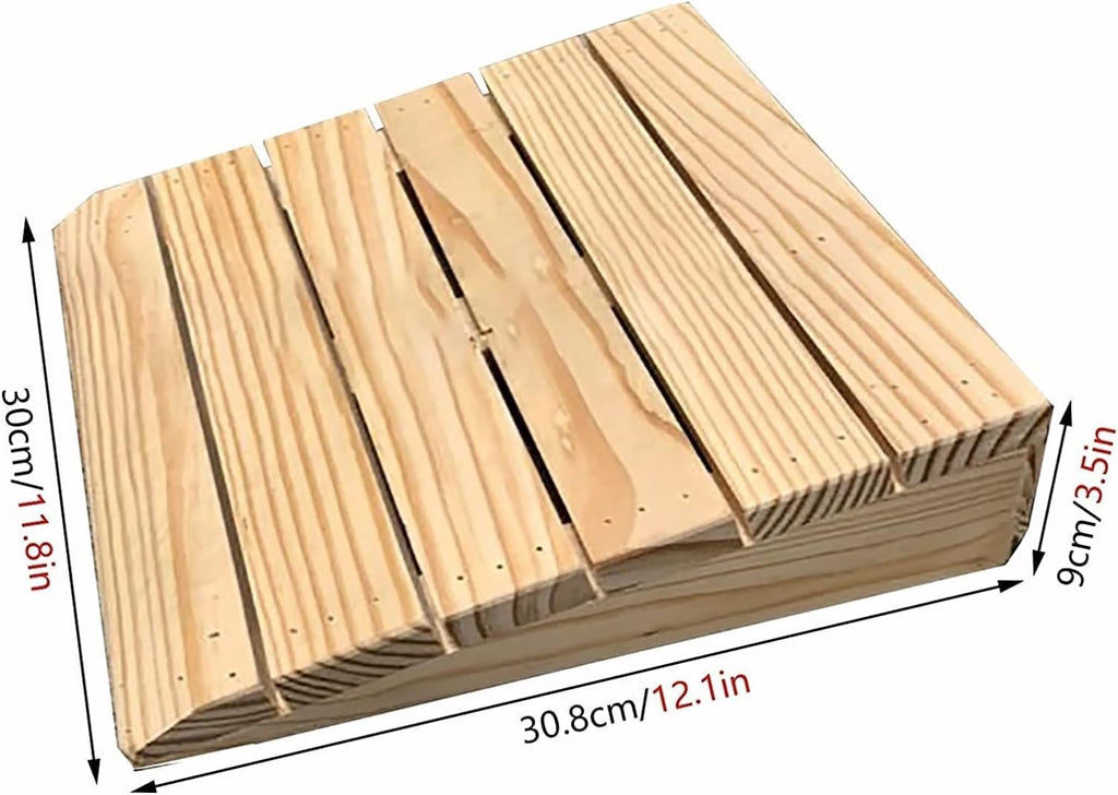Wooden Threshold Ramp for Doorways, Portable Non Slip Curb Ramps Entrance Ramps for Wheelchairs/Steps/Driveway, Mobility Entry Ramp for Elderly(30.8x30x9cm/12.1x11.8x3.5in)