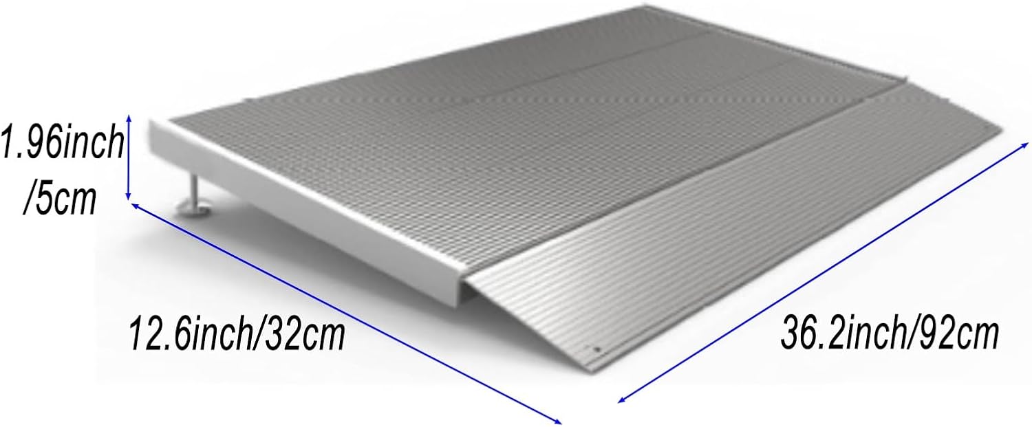 Aluminum Alloy Wheelchair Ramp,Threshold Ramp for Doorways Doorstep 300KG Loading, Capacity Bridge Ramp for Wheelchair Motorbike Bike Stroller