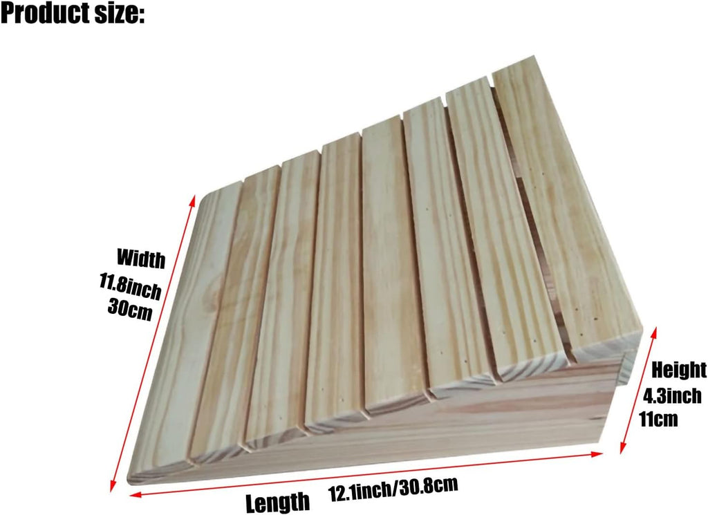 2' 3' 4' 5' 6' Rise Portable Threshold Ramp Lightweight Wheelchair Ramp, Home Stairs Doorway Solid Wood Barrier Free Slope Pad(12.1x11.8x4.3inch/30.8x30x11cm)