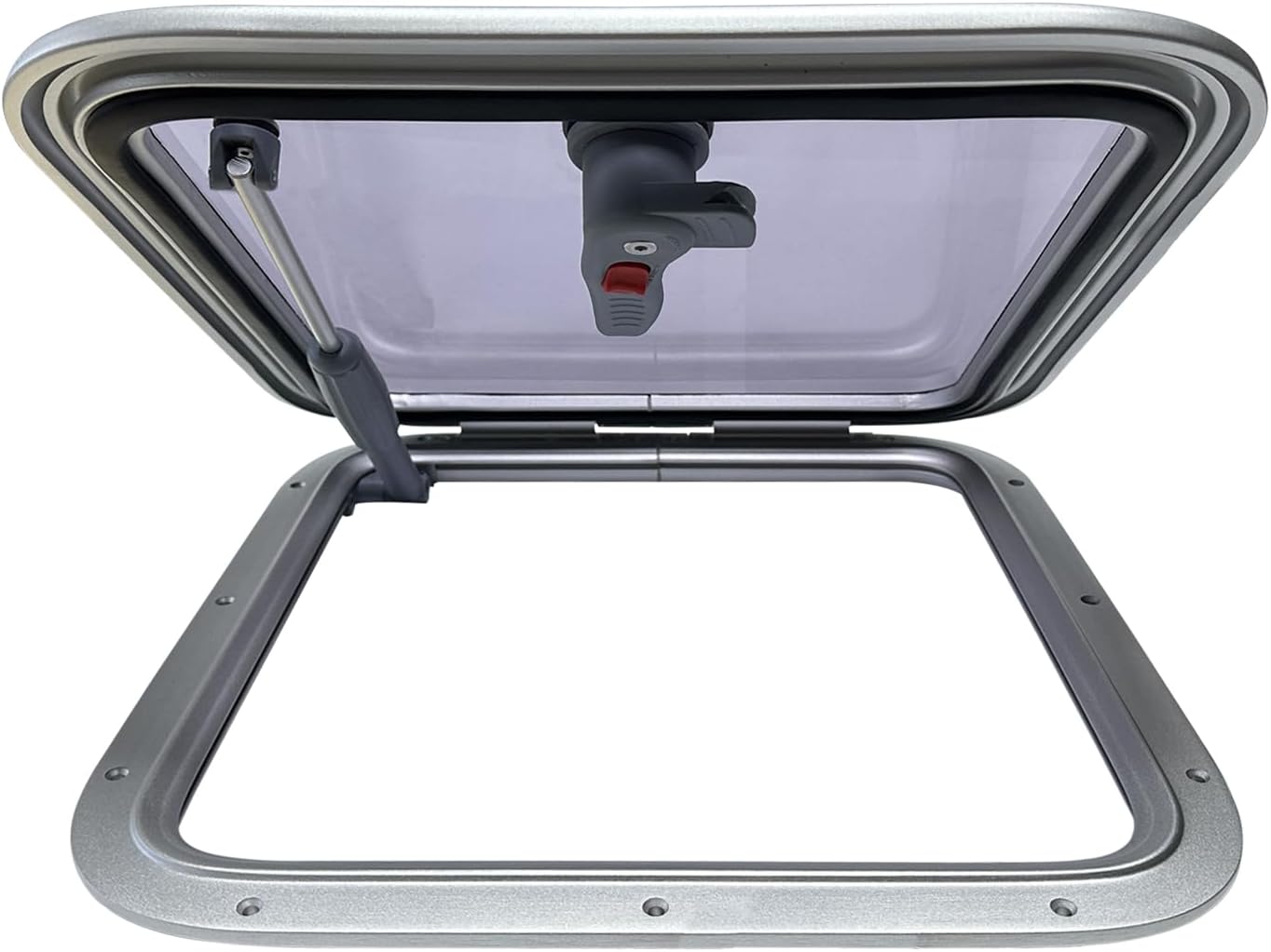 ISURE MARINE Anodized Aluminum 16.7'x 16.7' Push Out Deck Hatch Boat Yacht Square Opening Portlight Replacement Window Porthole Hole Deck,Marine Hatch Porthole with Tempered Glass for Boat/Yacht/RV