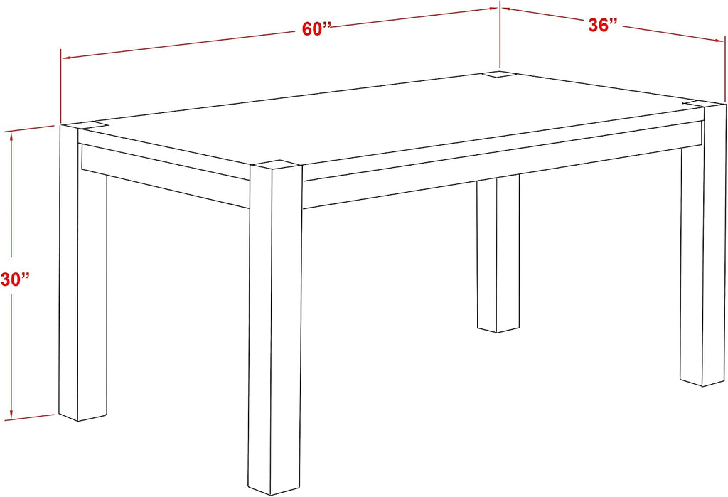 East West Furniture CN6-0N-T Celina Modern Kitchen Table - Rectangle Rustic Wood Dining Table , 36x60 Inch, Walnut