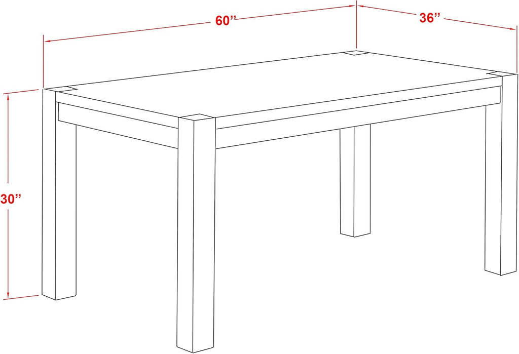 East West Furniture CN6-07-T Celina Dining Room Table - Rectangle Rustic Farmhouse Table , 36x60 Inch, Jacobean