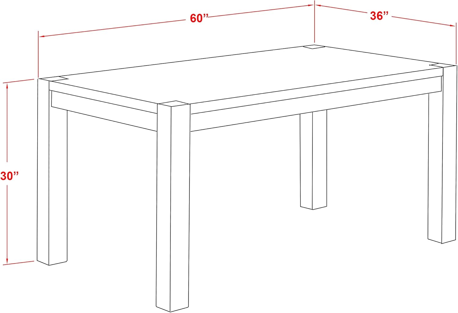 East West Furniture CN6-07-T Celina Dining Room Table - Rectangle Rustic Farmhouse Table , 36x60 Inch, Jacobean