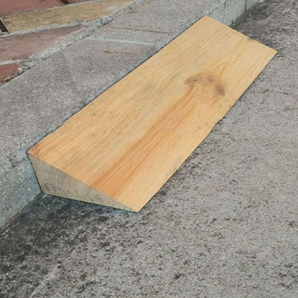 6cm Rise Threshold Ramp Wooden Wheelchair Ramp Entry Ramp for Transition Threshold Doorways Driveways Steps Lightweight Curb Ramps (Size : 90x10x6cm)