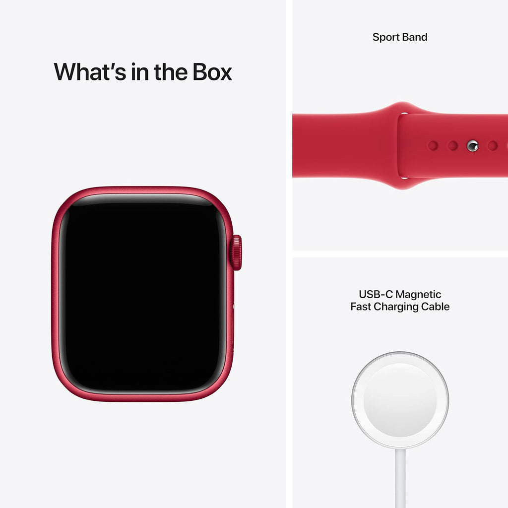 Apple Watch Series 7 [GPS + Cellular 45mm] Smart watch w/ (PRODUCT)RED Aluminum Case with (PRODUCT)RED Sport Band. Fitness Tracker, Blood Oxygen & ECG Apps, Always-On Retina Display, Water Resistant