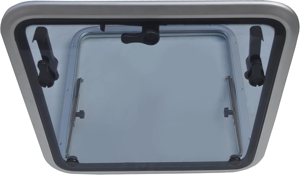 Square Deck Hatch/Marine Hatch Porthole - Anodized Aluminum Hatch with Tempered Glass for Boat/Yacht/RV