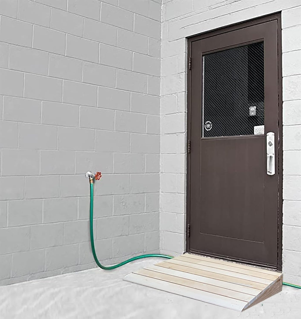 6inch Rise Wooden Threshold Ramp for Home/Front Door/Yard/Doorways, Wheelchairs Walkers Car Motorcycle Entry Transition Ramp, Heavy Duty Anti-Skid Curb Ramp (Size : 60x95x15cm/23.6x37.4x6in)