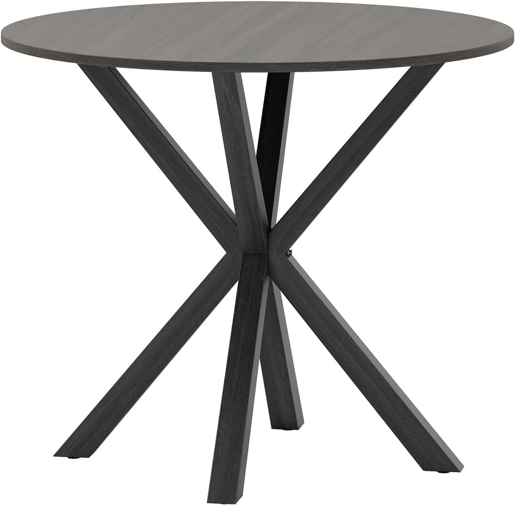 Giantex 36' Round Dining Table for 4, Farmhouse Kitchen Table with Rubber Wood Legs, Adjustable Foot Pads, Dining Room Tables for Dinette, Small Space, Dinner, Living Room, Restaurant