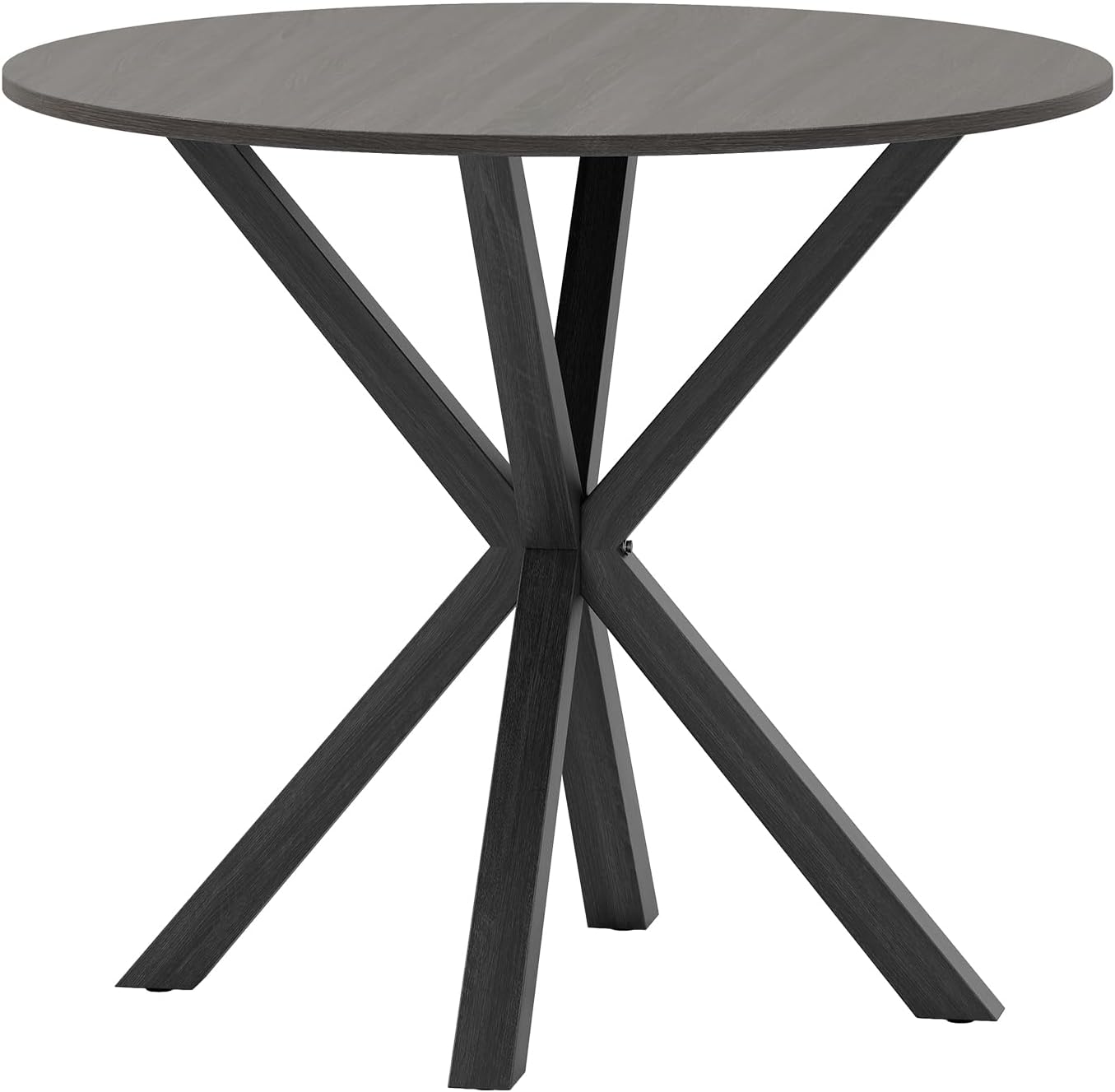 Giantex 36' Round Dining Table for 4, Farmhouse Kitchen Table with Rubber Wood Legs, Adjustable Foot Pads, Dining Room Tables for Dinette, Small Space, Dinner, Living Room, Restaurant