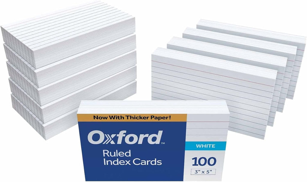 Oxford Ruled Index Cards, 3' x 5', White, 1,000 Cards (31) (Pack of 10)