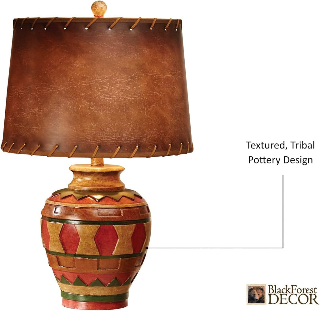BLACK FOREST DECOR Great Plains Pottery Table Lamp - Southwestern Accent Lighting