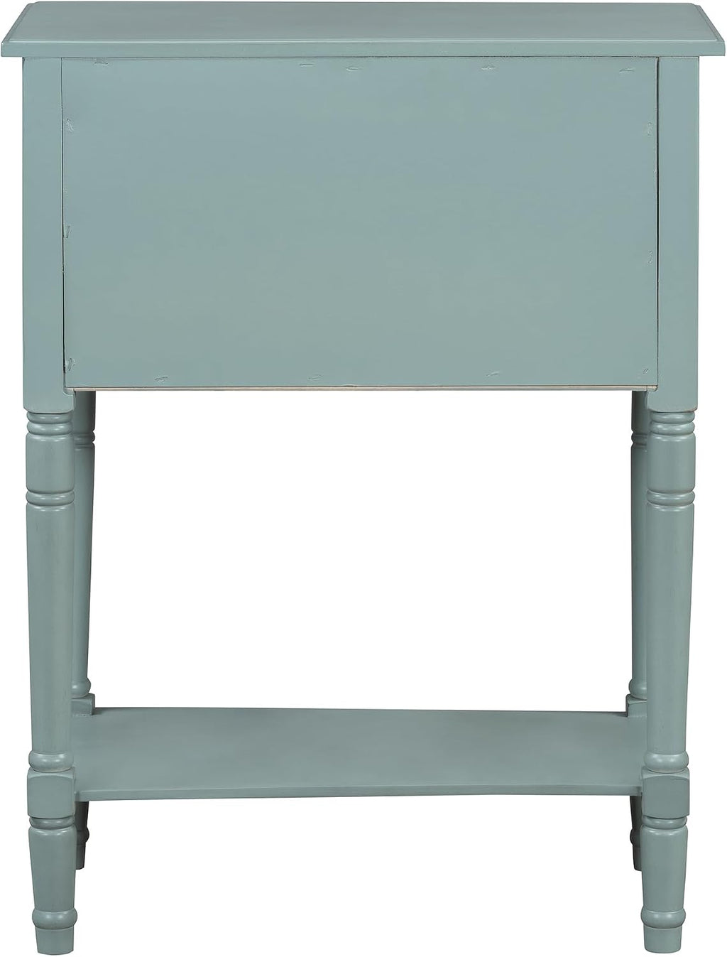LKTART Solid Wood Sofa Table,Console Table with Drawers and Bottom Shelf, Entryway Hallway Foyer Entry Table for Living Room(23.7' Light Blue)