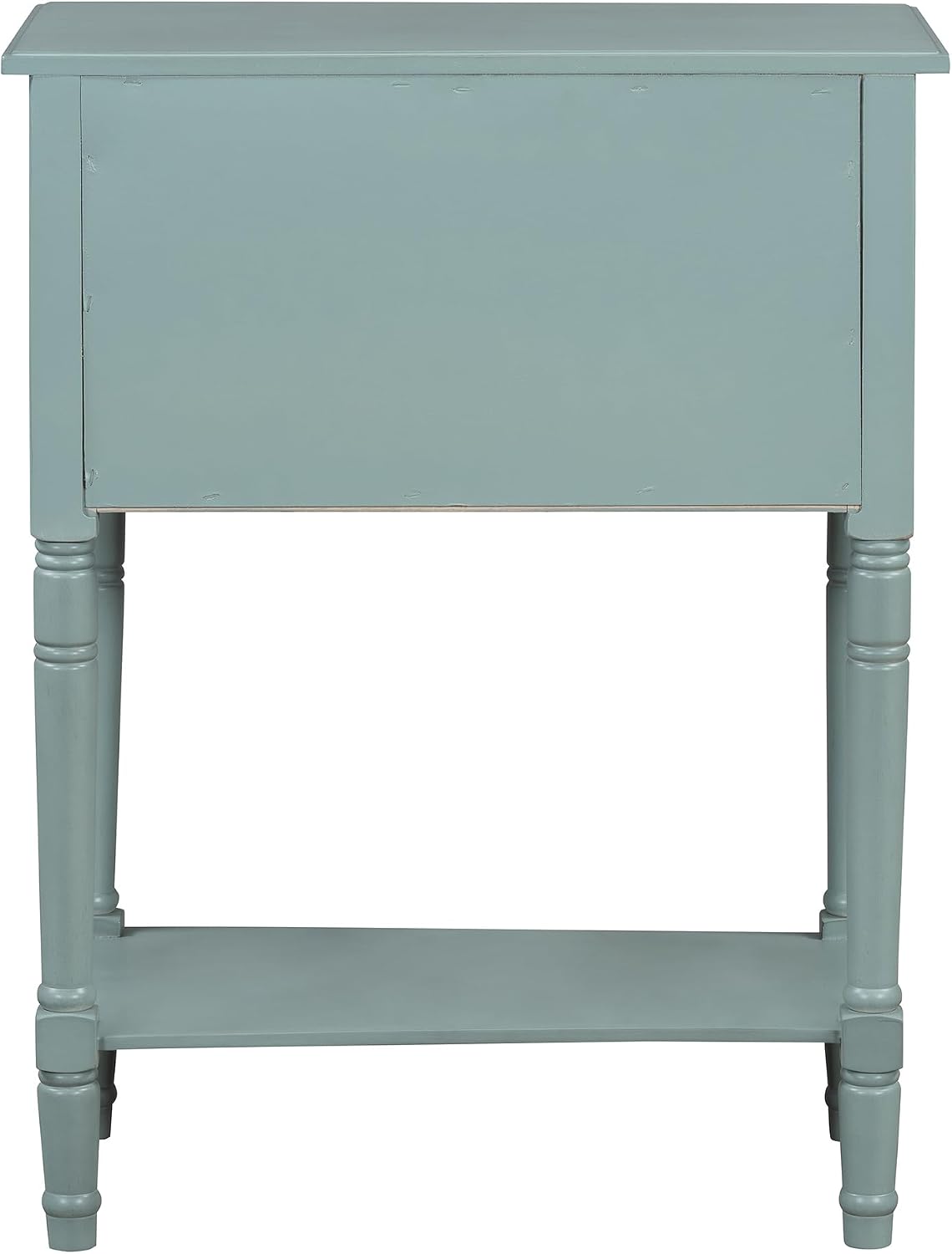 LKTART Solid Wood Sofa Table,Console Table with Drawers and Bottom Shelf, Entryway Hallway Foyer Entry Table for Living Room(23.7' Light Blue)