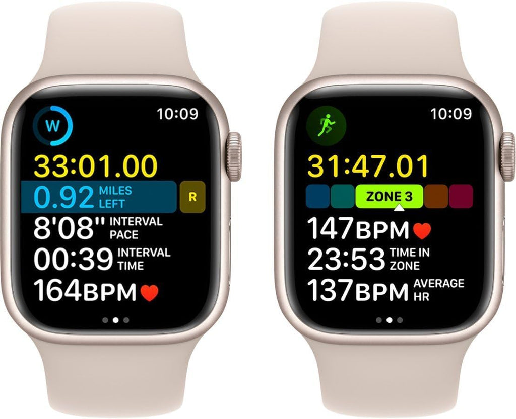Apple Watch Series 8 [GPS, 45mm] - Starlight Aluminum Case with with Starlight Sport Band, S/M (Renewed)