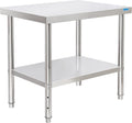 KUARBARR Stainless Steel Table for Prep & Work with Undershelf 24 x 30 Inches NSF Metal Commercial Kitchen Prep Table with Adjustable Under Shelf Worktable for Restaurant Home Outdoor
