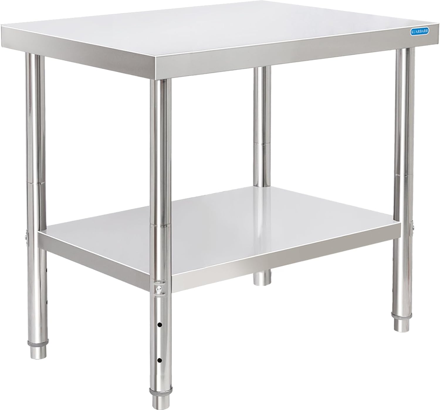 KUARBARR Stainless Steel Table for Prep & Work with Undershelf 24 x 30 Inches NSF Metal Commercial Kitchen Prep Table with Adjustable Under Shelf Worktable for Restaurant Home Outdoor