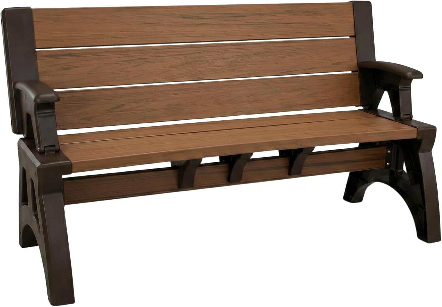 Convert-a-Bench 2-in-1 Outdoor Bench & Picnic Table - Foldable, Weather-Resistant Seating - Perfect for Patio, Lawn, Garden, or Deck - Durable & Easy Assembly - 1 Bench/Order, Espresso