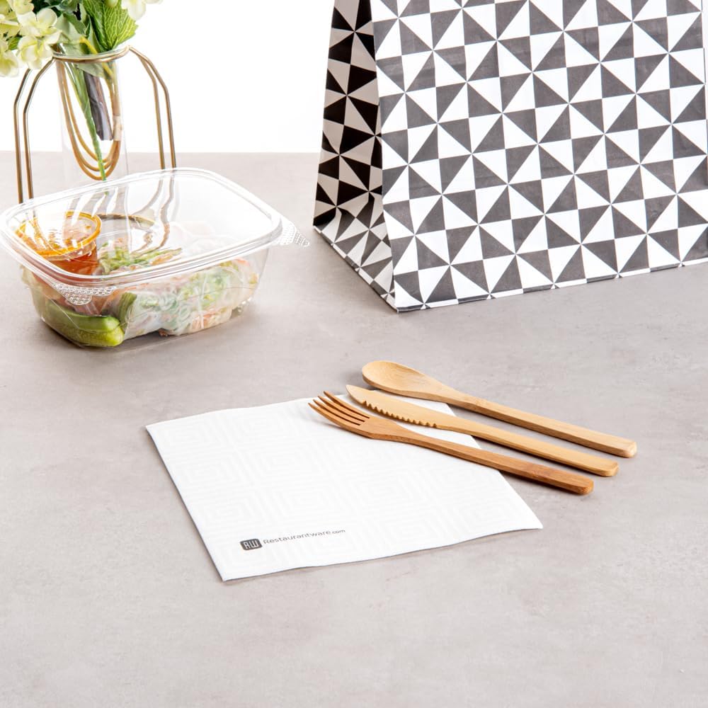 Restaurantware Luxenap 15.8 x 15.8 Inch Disposable Paper Napkins 800 Soft Linen-Feel Napkins - Air Laid Absorbent Pre-folded White Paper Napkins Durable For Dinner Parties And Events