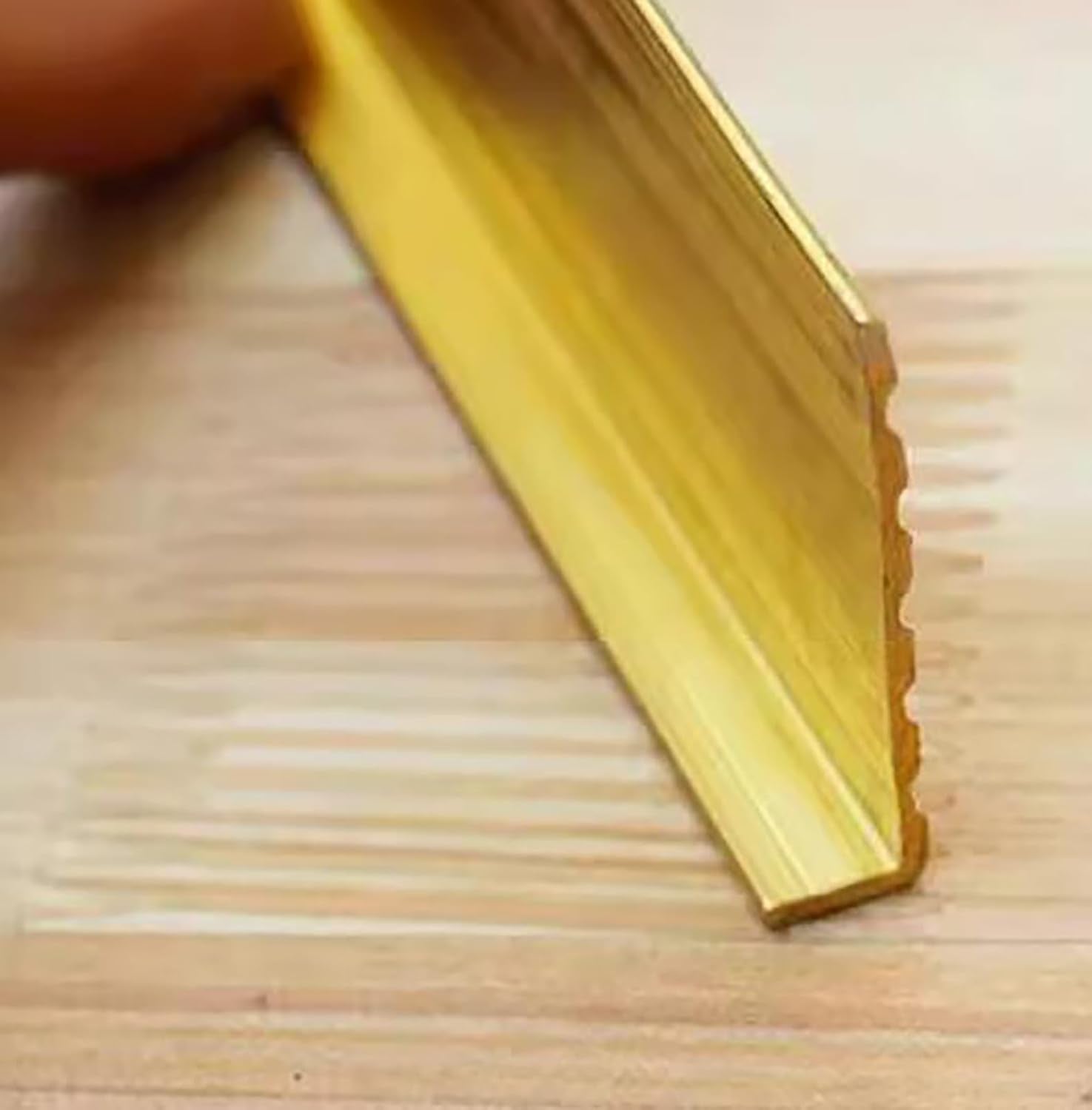 Non-Slip Stair Edge Protector Solid Brass, L Molding Stair Nosing Strips for Stair Step Exterior, Floor Transition Strip Edge Guard for Tile/Wood(49x19mm(1 7/8' x3/4'))