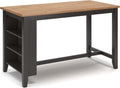 Signature Design by Ashley Gesthaven Contemporary Counter Height Dining Table with 3 Shelves and Trestle Base, Light Brown & Dark Brown