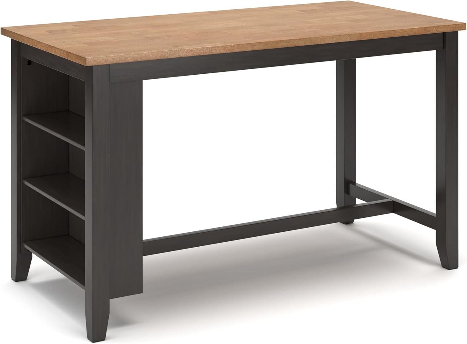 Signature Design by Ashley Gesthaven Contemporary Counter Height Dining Table with 3 Shelves and Trestle Base, Light Brown & Dark Brown