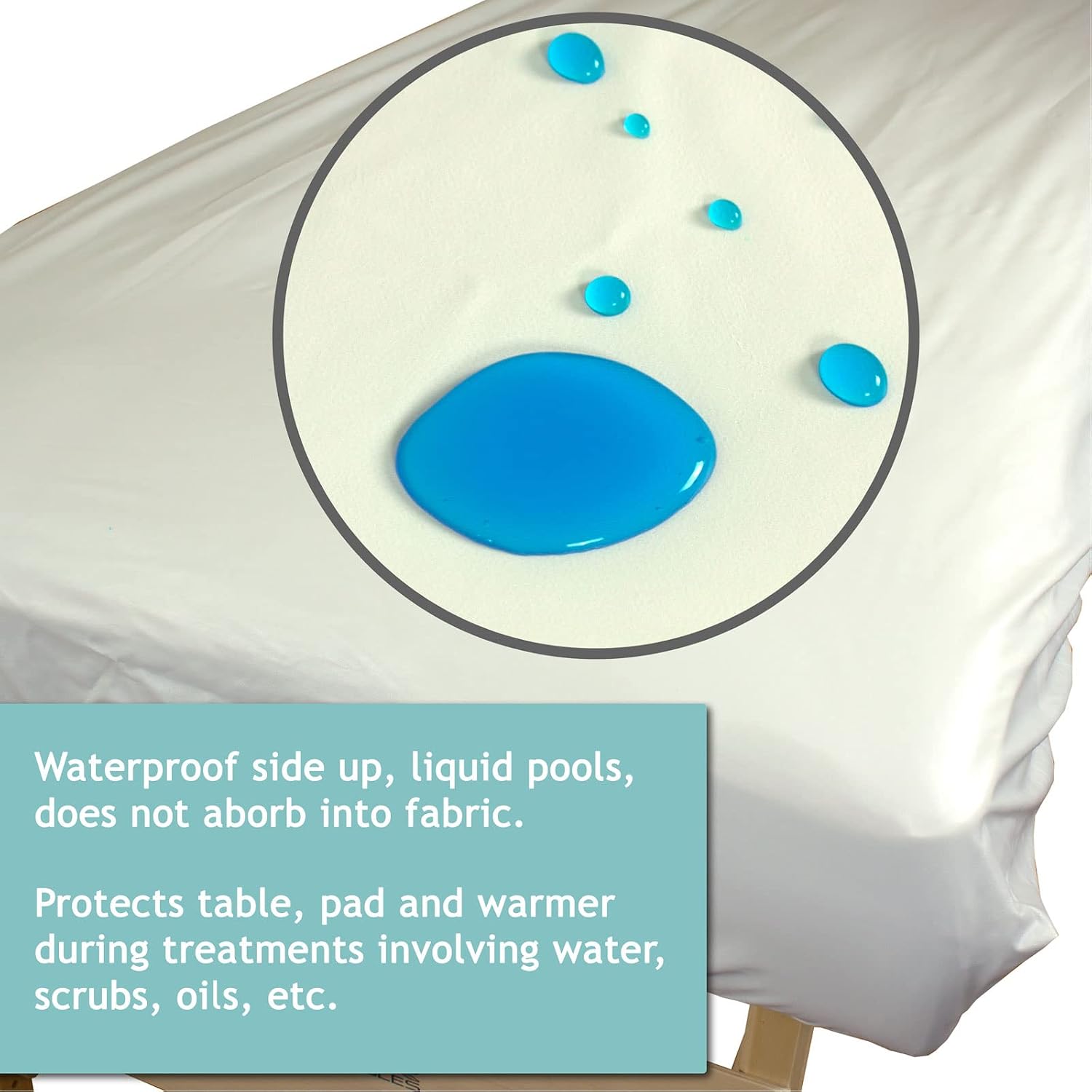 Body Linen 10 Pack Protective Massage Table Cover - Reusable Massage Table Barrier with Wipe Clean Surface. Waterproof PUL Material, Machine Washable. - White