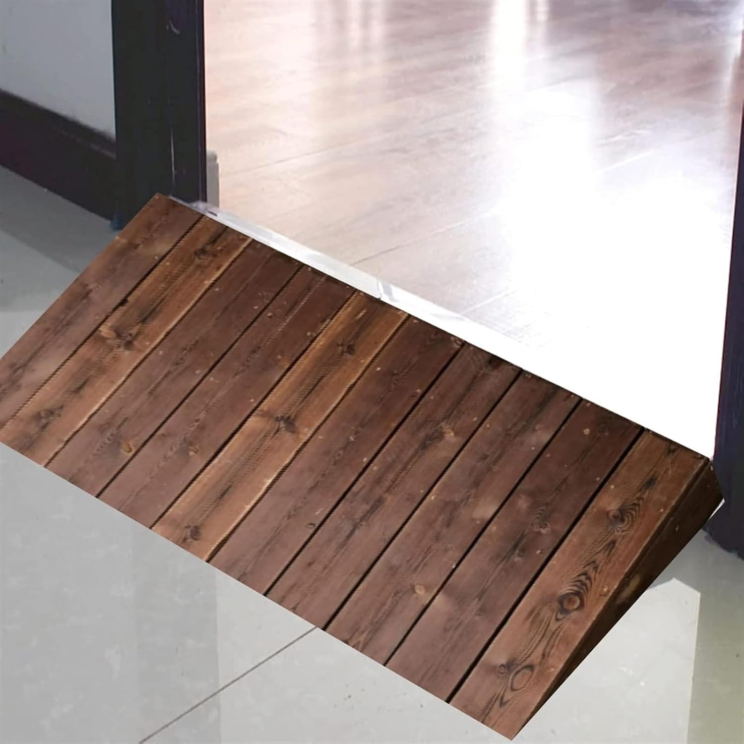 Ramps Threshold Ramp, Wooden Portable Doorways Threshold Ramps, Home/Front Door/Yard Sill Step Ramp with Anti-Skid, 4/7/8/10 Inch Rise, Sidewalk Curb Ramp(60x80x25cm)