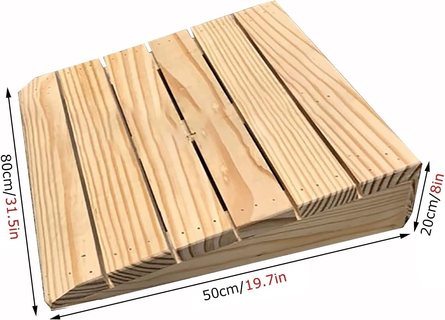 Wooden Threshold Transition Ramp for Walkers Motorcycle, Outdoor Step Stairs Doorway Ramp, Non Slip Curb Ramp (Size : 80x50x20cm/31.5x19.7x8in)