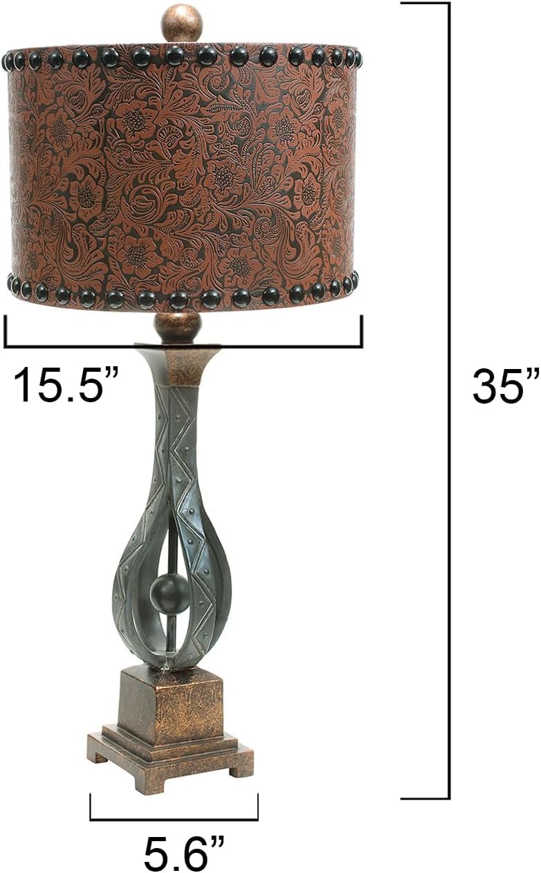 BLACK FOREST DECOR - Sheridan Table Lamp for Cabin, Living Room, Nightstand, Desk - Western Rustic Lighting - 26.75'