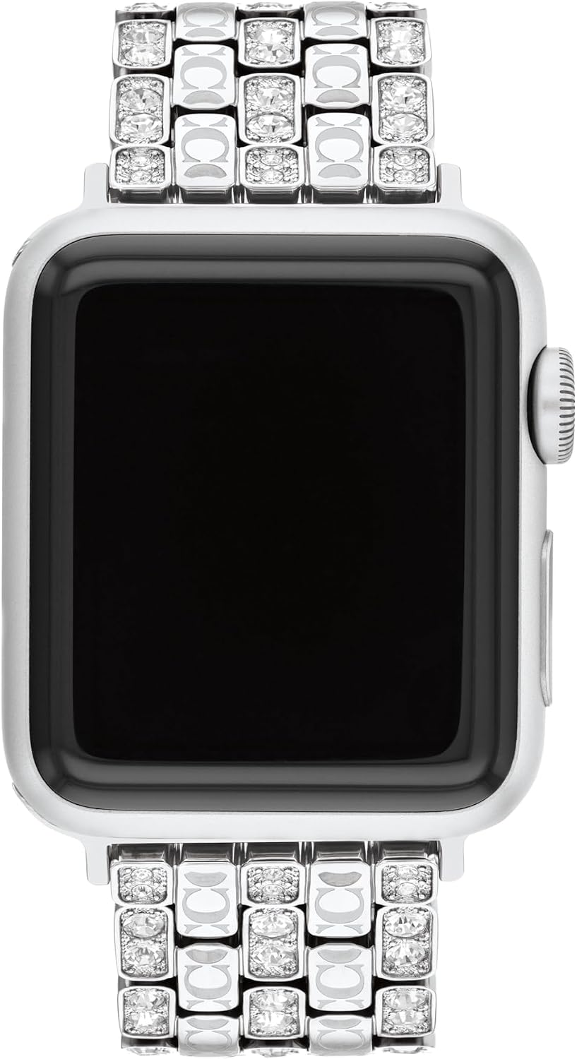 Coach Apple Watch Strap, Compatible with 38mm, 40mm, 41mm Apple Watch, Interchangeable Band, Crystal Design for a Dazzling Look, Personalize Your Style