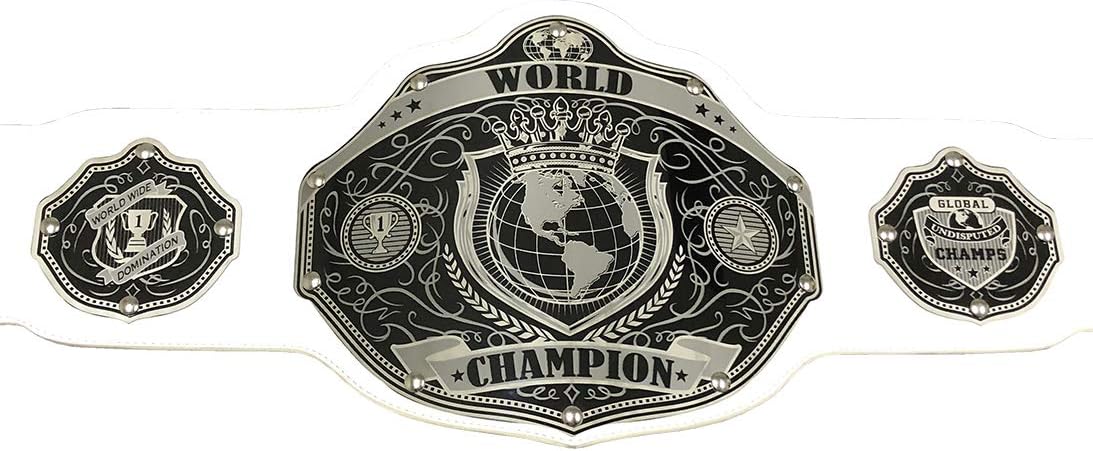 Undisputed Belts World Championship Belt - Custom Banner Text and Color Options - 2 Day Production