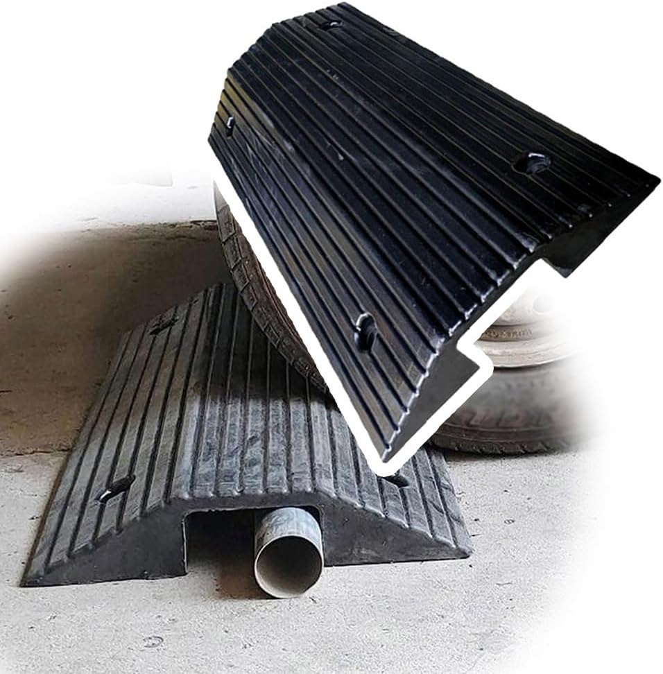 Heavy Duty Rubber Curb Ramp 3 Inch Rise Bridge Ramp Non-Slip Threshold Ramp for Doorways Rubber Entry Ramps for Doorways Wheelchair Walkers