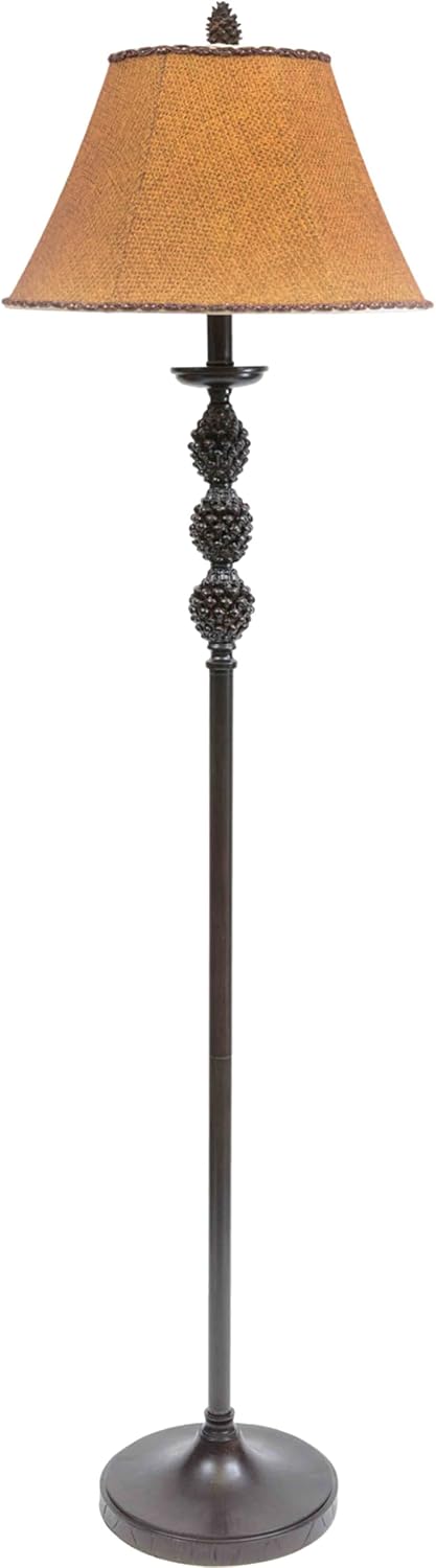 BLACK FOREST DECOR Rustic Lodge Floor Lamp - Pinegrove Standing Lamp for Home & Cabin Decor