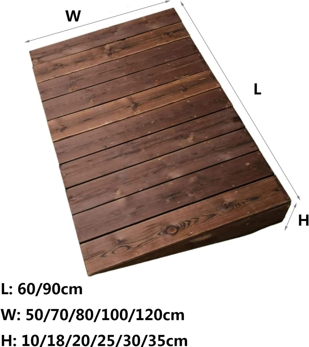 IDEAX Wooden Threshold Ramps for Doorways, Sturdy Auxiliary Wood Portable Transition Slope Pad with Non-Skid Surface for Doorways/Front Door/Garage/Yard/Patio(60 * 100 * 30cm)