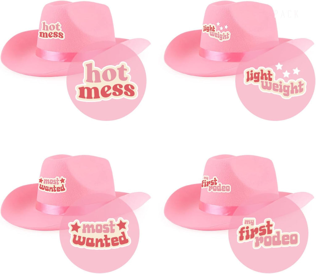 Cowboy Hats Fun Phrases | Cowgirl Cosplay Novelty Bulk Costume | Bridal Girl Trip Bridesmaid Gift Goodie Bag Favor