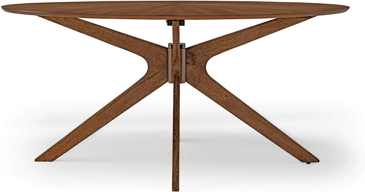 Modway Crossroads 63' Oval Wood Dining Table, Walnut