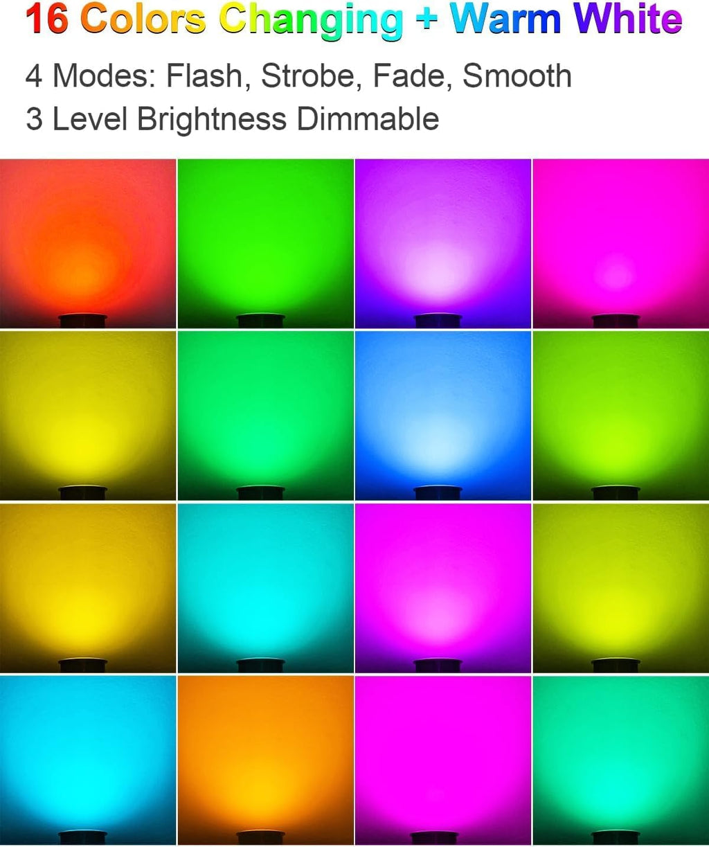 ZUCKEO Low Voltage Landscape Lighting RGB Well Lights Landscape LED In Ground Light, Outdoor Color Changing Landscape Lights, 12-24V Accent Spotlight for Yard Garden Pathway (20Pack with Connectors)