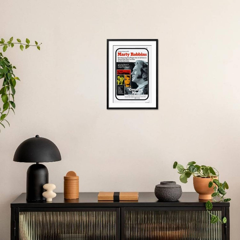 ART.COM Wall Art Print Country Music, Marty Robbins, Tammy Wynette, 1972 on Black Frame, 21' x 29'