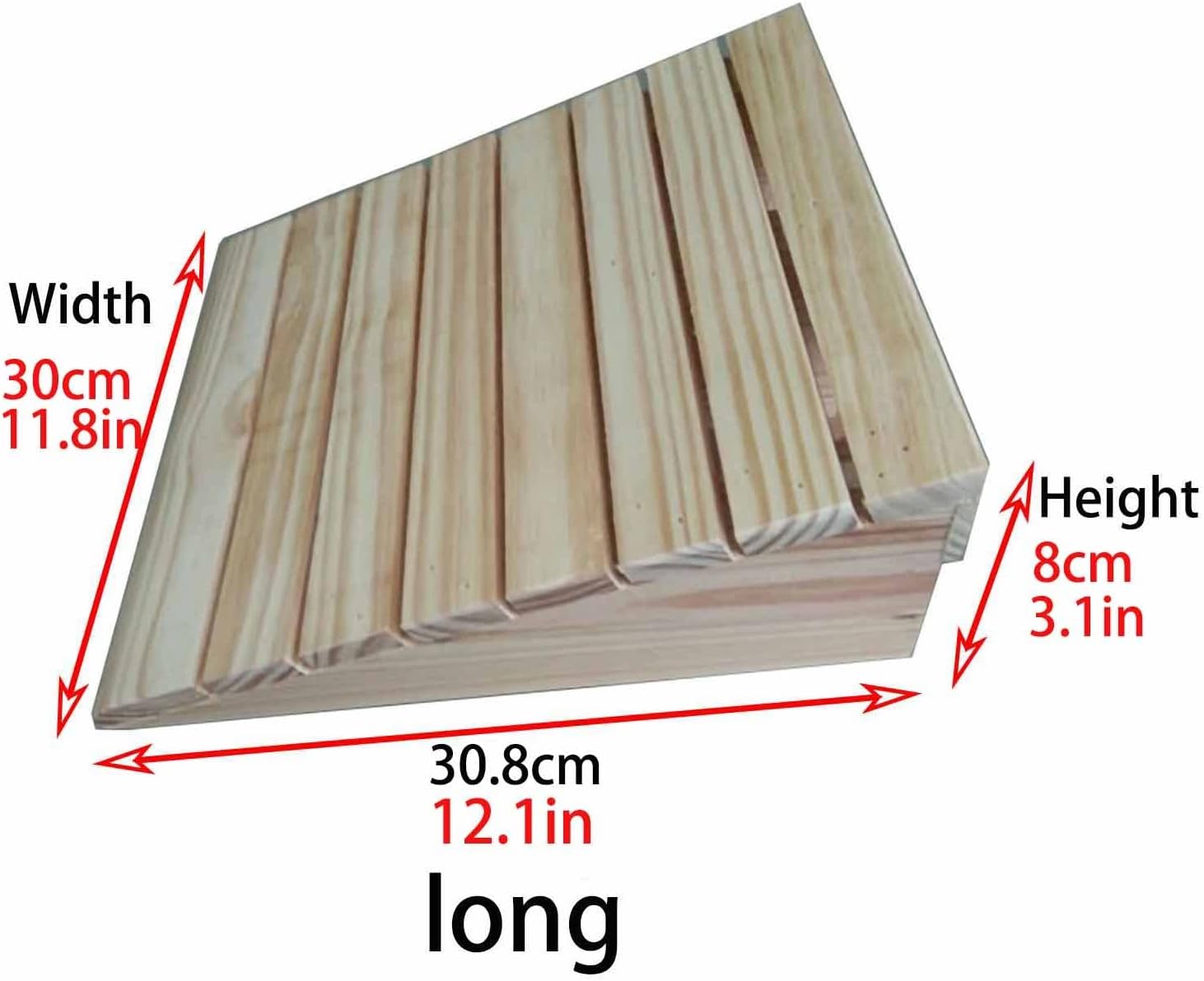 JYDQM Wheelchair Ramp Portable Wooden Threshold Ramps for Doorways, Pets/Kids/Elderly/Disabled Entryway Ramp Wheelchair Ramp 3/4/5/6 Inch Rise, Non Slip Curb Ramp(Size:30.8 x 30 x 8cm)