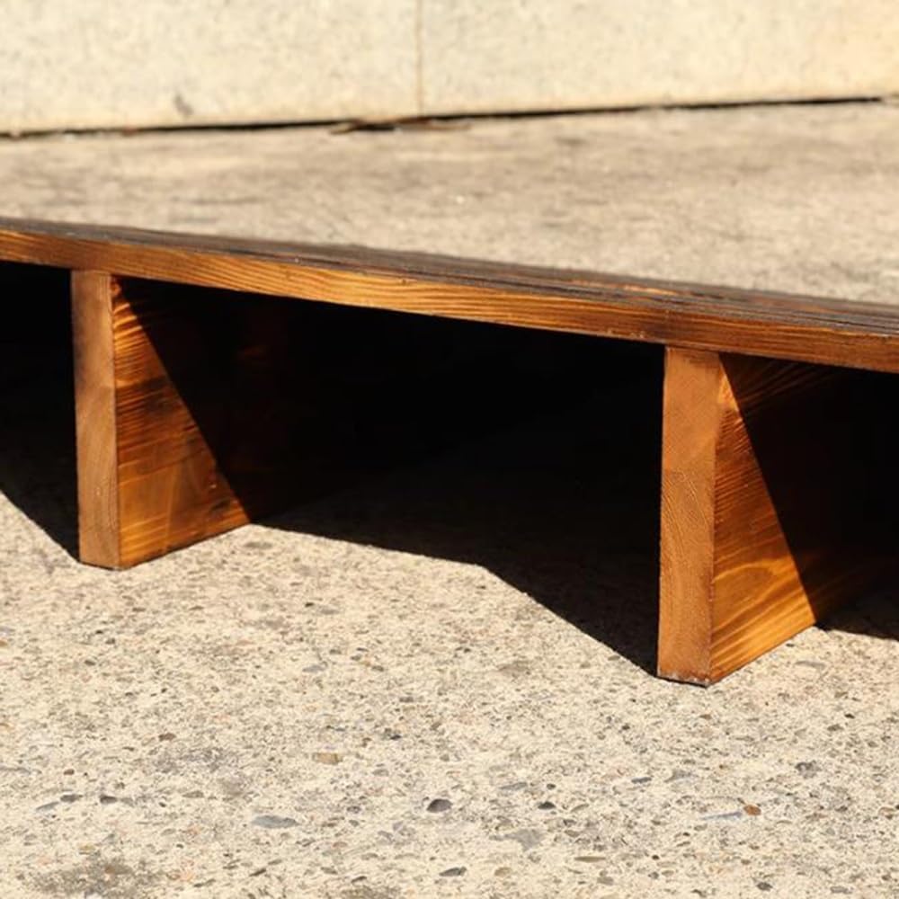 LXXW Rubber Curb Ramp Wooden Threshold Ramp, Suitable for Doorways, Wheelchairs, Front Doors, Garages, with Anti-Slip Stripes Heavy Duty Curb Ramp(90x50x10cm)
