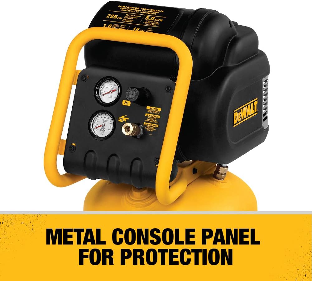 DEWALT Vertical Portable Compressor, 1.9 Hp 200 Psi Oil Free High Pressure Low Noise (D55168)