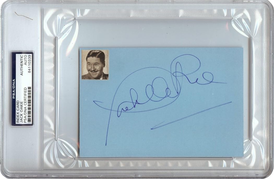 Jack Oakie Signed Autographed 4X6 Index Card Vintage 1966 Auto PSA/DNA Encased