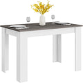 Giantex Wooden Dining Table, Modern Kitchen Table for 4, Rectangular Dinner Table for Kitchen, Dining Room, Living Room, Home Dinette Furniture, 47' L x 28' W x 30' H, (White & Dark Gray)
