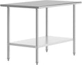 Flash Furniture Reese NSF Certified Stainless Steel Kitchen Prep and Work Table, Commercial Work Table with Storage, 48' W x 30' D x 34.5' H, Silver