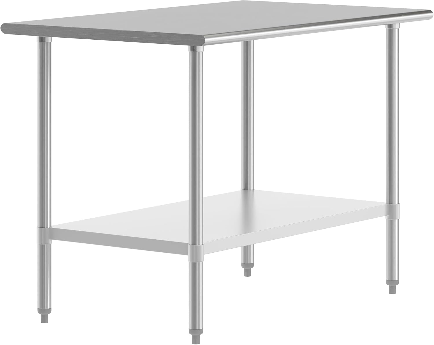 Flash Furniture Reese NSF Certified Stainless Steel Kitchen Prep and Work Table, Commercial Work Table with Storage, 48' W x 30' D x 34.5' H, Silver