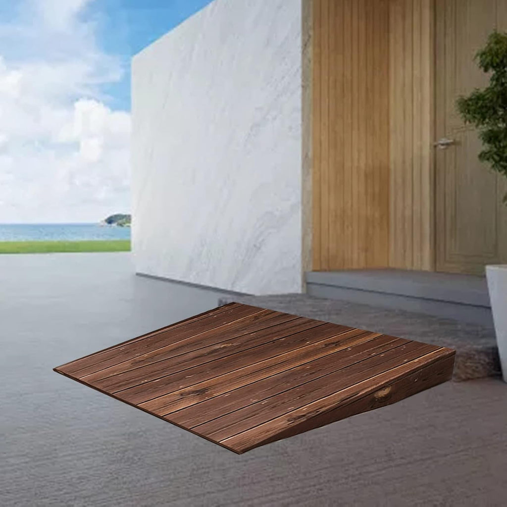 Door Threshold Ramp Interior Exterior, Portable Non Slip Wood Step Ramp/Doorway Wheelchair Ramp 3/4/ 5/6/ 8 Inch Rise, for Scooter Bike Access Home (Size : 60x40x8cm (23.6x15.7x3))