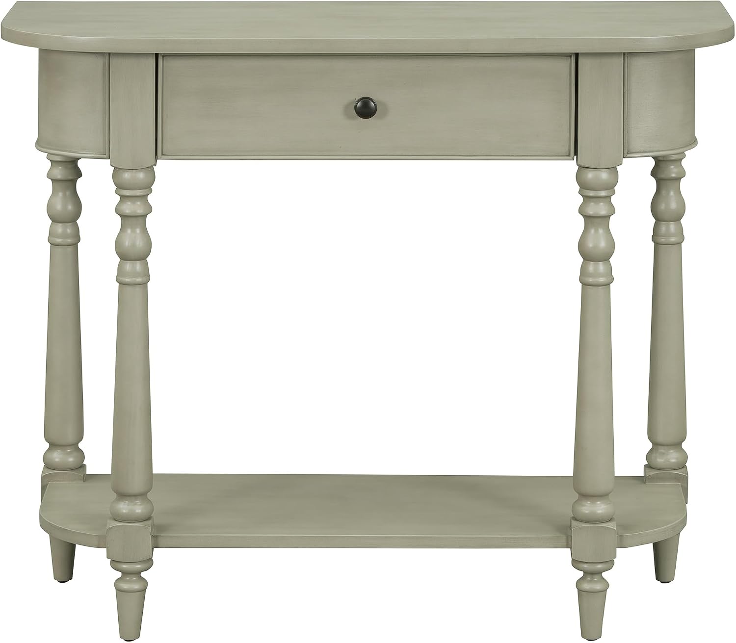 LKTART Small Entryway Table with Solid Wood Frame and Legs,2 Tier Farmhouse Console Table with Open Shelf for Hallway,Couch Table Behind Sofa for Living Room,Hallway,Foyer(Gray 36')