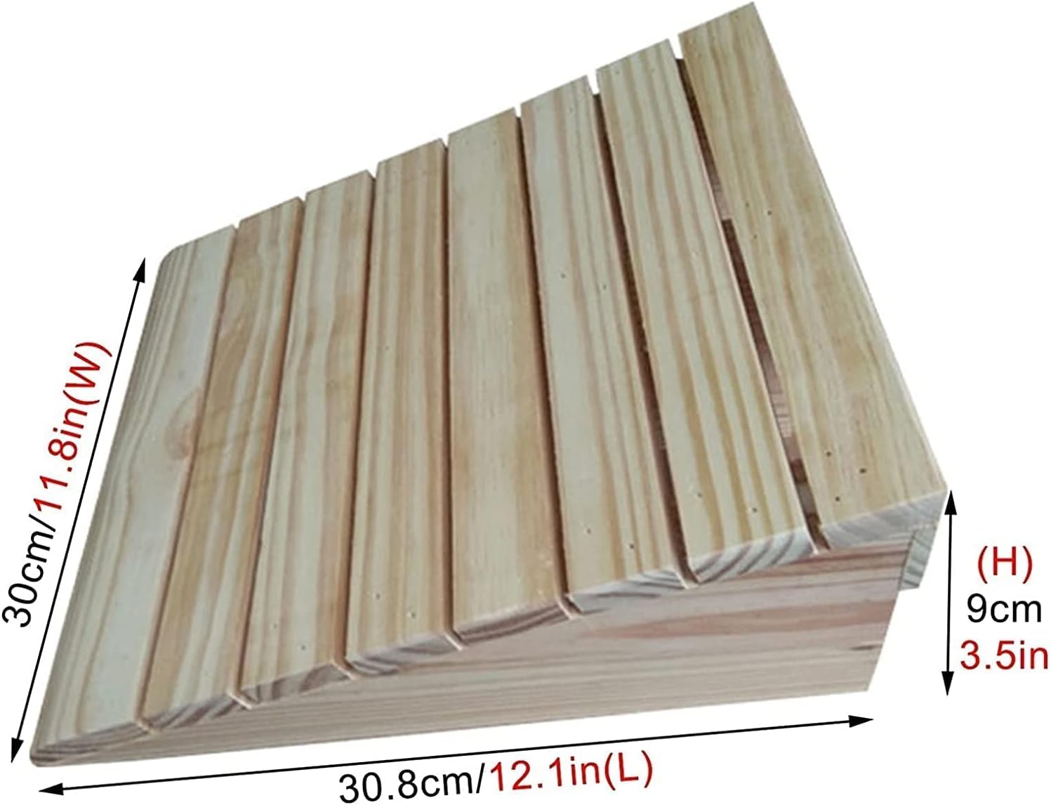 Wooden Threshold Ramps for Doorways, Portable Non-Skid Curb Ramp for Move Wheelchair/Bike/Scooter(9cm Tall)