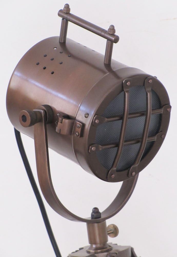 THOR INSTRUMENTS Nautical Antique Look Searchlight with Tripod Stand Collectable Spot Light Studio Table Lamp Rustic Vintage Home Decor Gifts